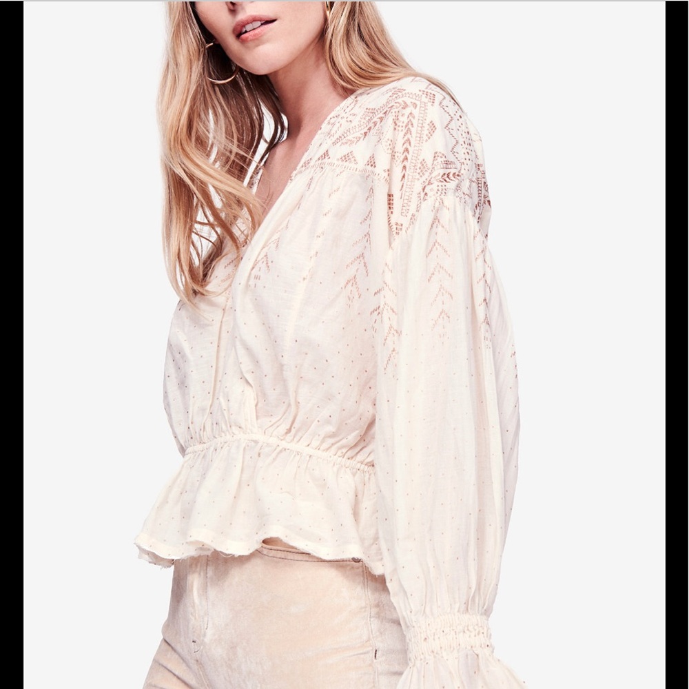 Free People Metallic Blouse